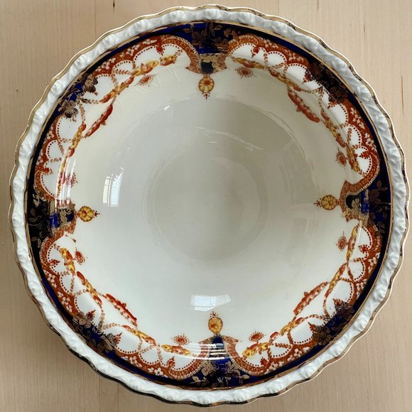 Near-Antique Set of 4 Myott So & Co "Derbyshire" Rimmed Cereal Bowls (1930's) - Picture 5 of 7